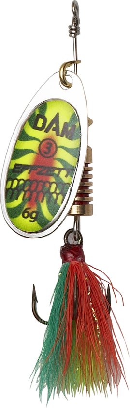 St dressed spinner 3 gr S fire Shark - Kunstaas spinner voor baars van Merkloos