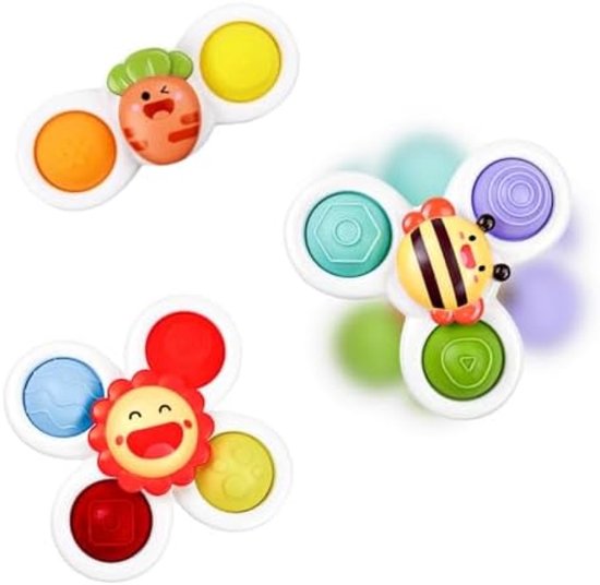 ST TRADİNG 3-in-1 Draaispeelgoed met Zuignap voor Kinderen - Educatief Sensorisch Speelgoed van Merkloos