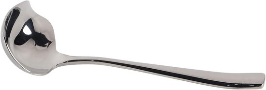 Stainless Steel Soup Ladle, Ladle with Spout Unique Dump Port Design Punch Spoon with Spout Multifunctional Gravy Ladle Silvery Cookware