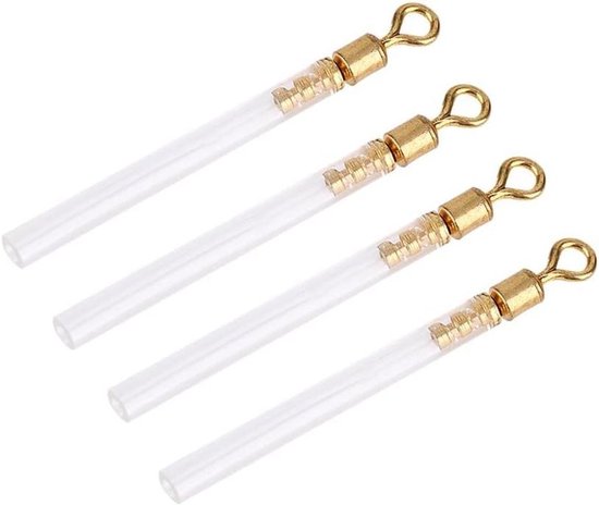 Standaard Aderklemmen Set met Verzinkt Staal 50 stuks Float Waggler Adapters Koper Vissen Draaibare Kop Met Buis Roterende Float Adapters Accessoires voor Vissen 3 Maten(M), vis drijft. van Merkloos