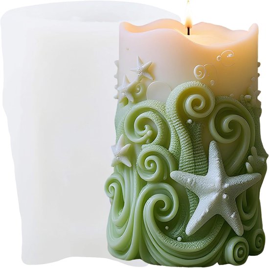 Starfish Pillar Kaarsvorm, zeer, hars, gietvorm, siliconen mal voor het maken van aromatherapie, kaarsen, gips, klei, ambachtelijke kaars, huisdecoratie