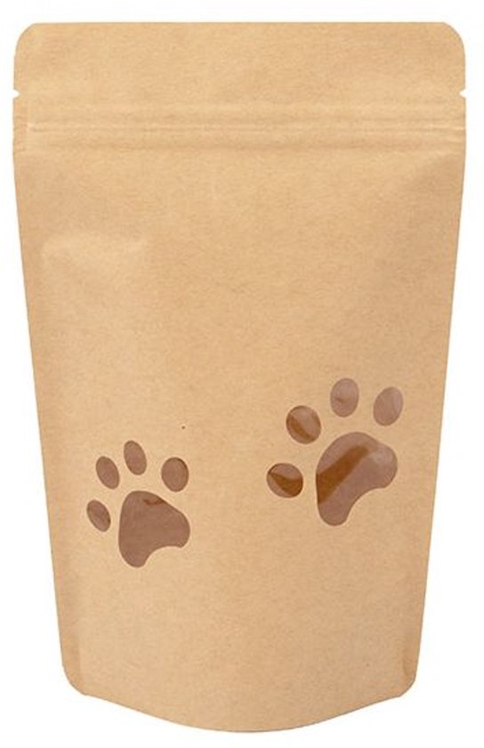 Stazakken Kraft Voetafdruk Venster 13x7.9x20.6 cm (25 stuks) | Doypacks | Stand up pouches