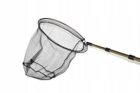 Sterke Visnet met Ronde Korf, 335cm Lengte, Aluminium Steel
