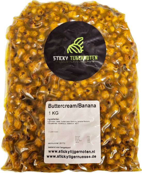 Sticky Tijgernoten Buttercream & Banana 1 kg Tigernuts Kant-en-Klaar Instant Tiger Nuts Stickmix van Merkloos