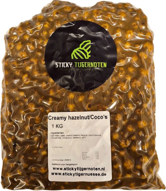 Sticky Tijgernoten Creamy Hazelnut & Coconut 1 kg Tigernuts Kant-en-Klare Tiger Nuts Carp Stickmix