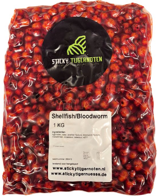Sticky Tijgernoten Shellfish & Bloodworm 1 kg Tigernuts Kant-en-Klaar Tiger Nuts Stickmix Instant