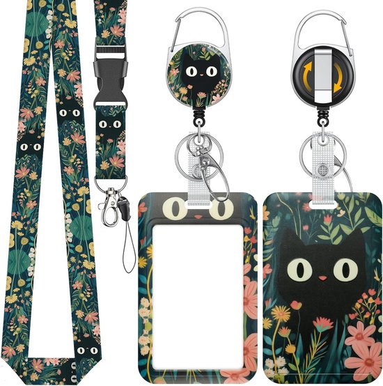 Stijlvolle Badgehouder met Grashuisdier Motief, Retractable Reel en Afneembare Lanyard voor Kantoor en Onderwijs