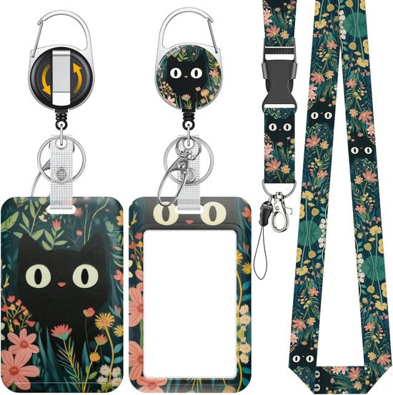 Stijlvolle Badgehouder met Grashuisdierpatroon, Retractable Reel en Afneembare Lanyard voor Kantoor en Onderwijs van Merkloos