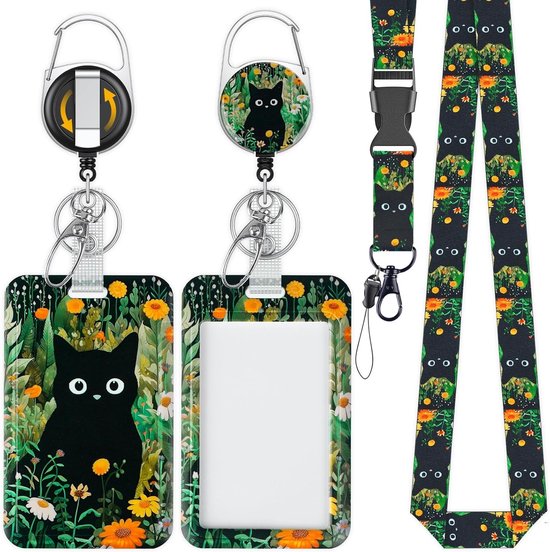 Stijlvolle Badgehouder met Retractable Reel en Detachable Lanyard - Geschikt voor Kantoor, Onderwijs en Evenementen, Bescherming voor Identiteitskaarten van Merkloos