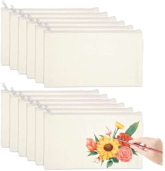 Stijlvolle blanco stoffen zakjes 10 etui klein 12 cm 10 stuks voor – cm wit