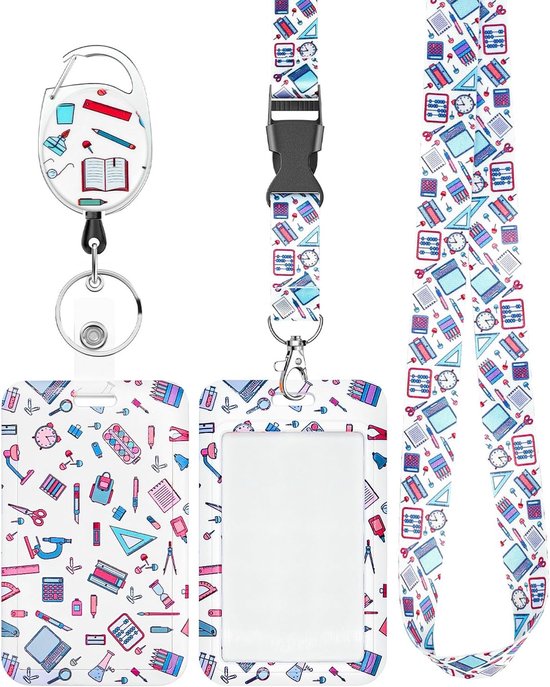 Stijlvolle ID-kaarthouder met retractable badge reel en carabiner clip voor studenten en professionals, ideaal voor dagelijks gebruik en evenementen