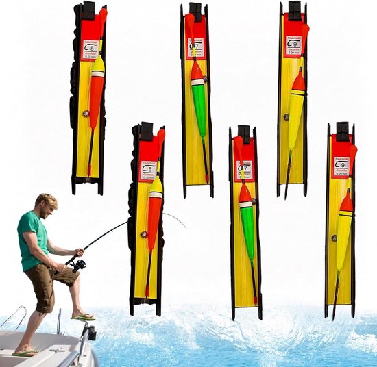 Stipprute set van 6 stuks voor vissen met drijvende en verzonken lood, inclusief vislijn en haken voor zoetwatervissen in rivieren, beken en vijvers
