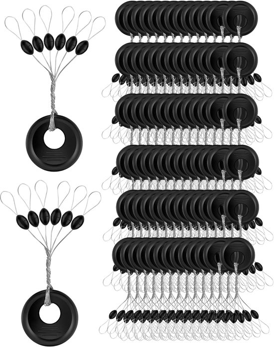 Stoppers voor vislijn 120 stuks - olijfzwart rubber - dichte hechting - nauwkeurige controle - ShopVlot