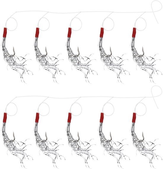 Store_9 - Klatergoud Makreel Rigs Haken - 10 Stuks - Zilver - Zeevissen Accessoires