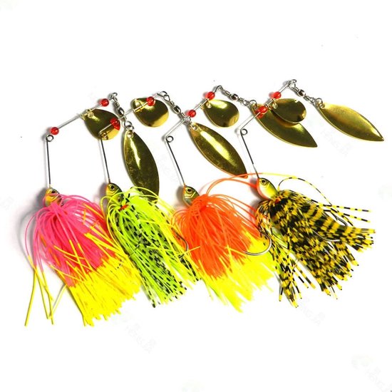 Store_9 - Spinner Bait Lures Kit - Voor Zoet- en Zoutwater Visserij - 4-delige set - Perfect voor Sportvisserij - Inclusief diverse kleuren - Ideaa...