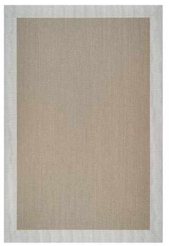 Storesdeco Premium vinyl vloerkleed, antislip, binnen/buiten – beige Wit, 60 x 90 cm