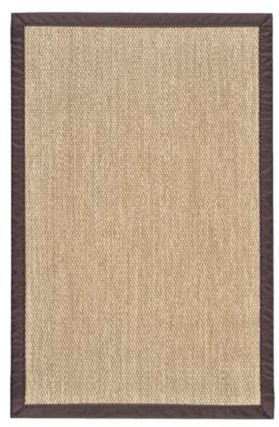 Storesdeco Premium vinyl vloerkleed met bies, antislip en sterk – lichtbruin, 80 x 150 cm
