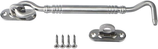 Storm Hook - Cabin Hook - RVS - Hoogwaardige Cabin Hook en Eye Lock voor Schuur - Poort of Garagedeur (155 mm)