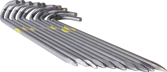 Stormharing Grondpen | 10 Stuks | Ø10 x 420mm / 55mm | Stalen Staaf | Geschikt voor grote tenten Groepstenten Evenement Tenten Voortenten | Alle Grondsoorten van Storm