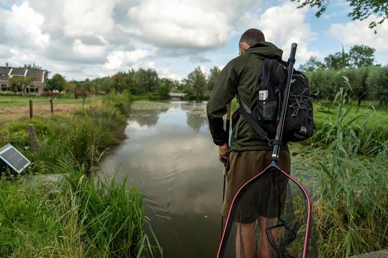 Streetfishing Landingsnet - Schepnet Visnet - Vis Vangen - Visvriendelijk Rubbercoated - 40x50cm 4.00m - Veelkleurig