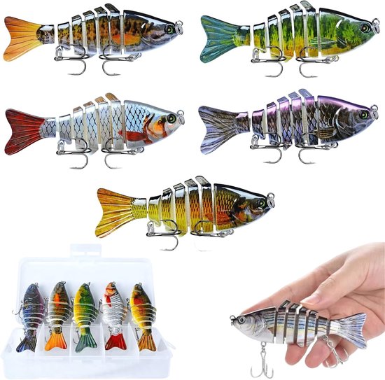 stuks realistische visaas, meervoudig gelede swimbaits, bionische swimbaits voor baars, forel, crappie, snoekbaars, snoek, zonnebaars, zalm, glijdende aas voor beginners, amateurs en professionals van TRUSCEND