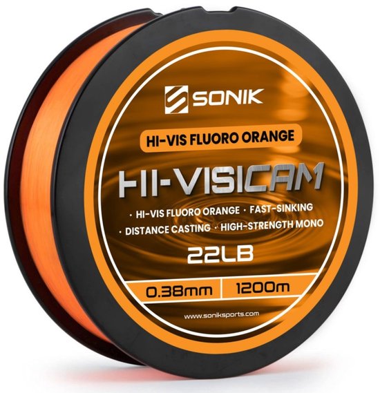 Subsonik HI-VIS INVISCAM - 1200m 22lb 0.38mm Oranje