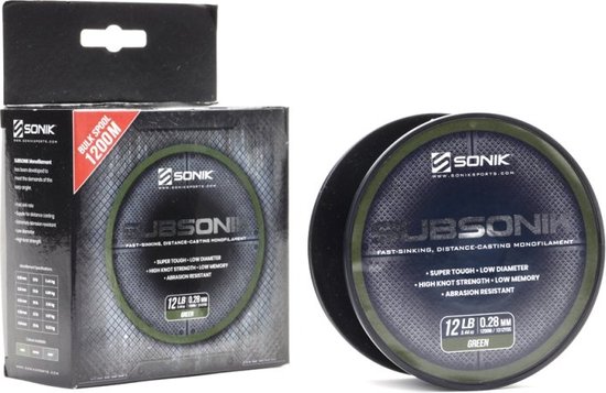 Subsonik Monofilament | 1200m 0.41mm Camo van Merkloos