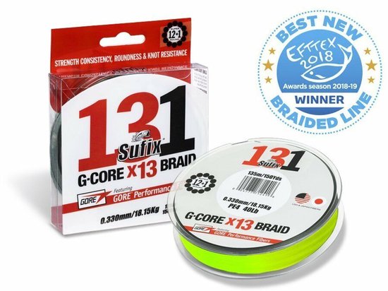 Sufix 131 G-Core Braid | 150m 0.104mm Chartreux