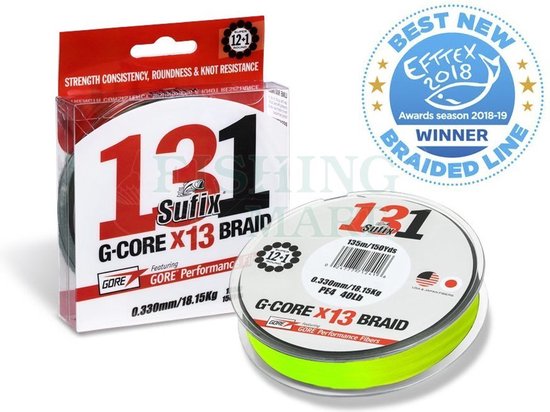 Sufix 131 G-Core Neon Chartreuse | 150m Chartreux 0.235mm van Sufix