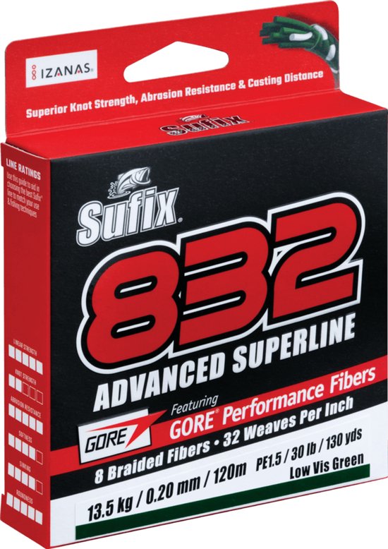 Sufix 832 Advanced Superline - 250m - gevlochten lijn - 0.28mm van Merkloos