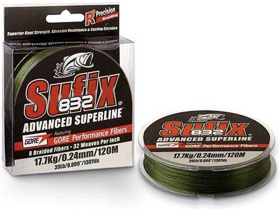 Sufix 832 Advanced Superline Gevlochten Vislijn 250 M Groen 0.380 mm van Merkloos
