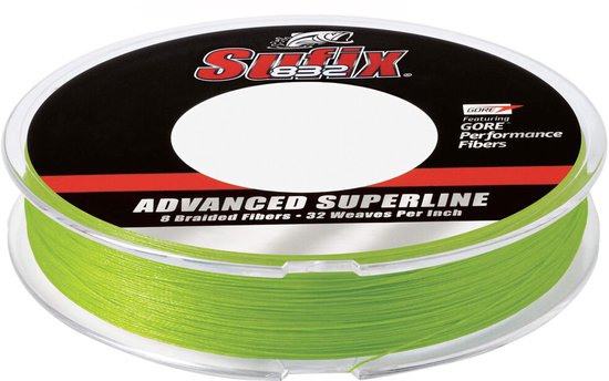Sufix 832 Neon Lime Gevlochten Lijn 0.08mm - 4,6Kg - 120M van Sufix