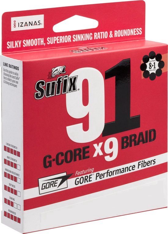 Sufix 91 G-core X9 Braid | 150m 0.205mm Neon Chratreuse