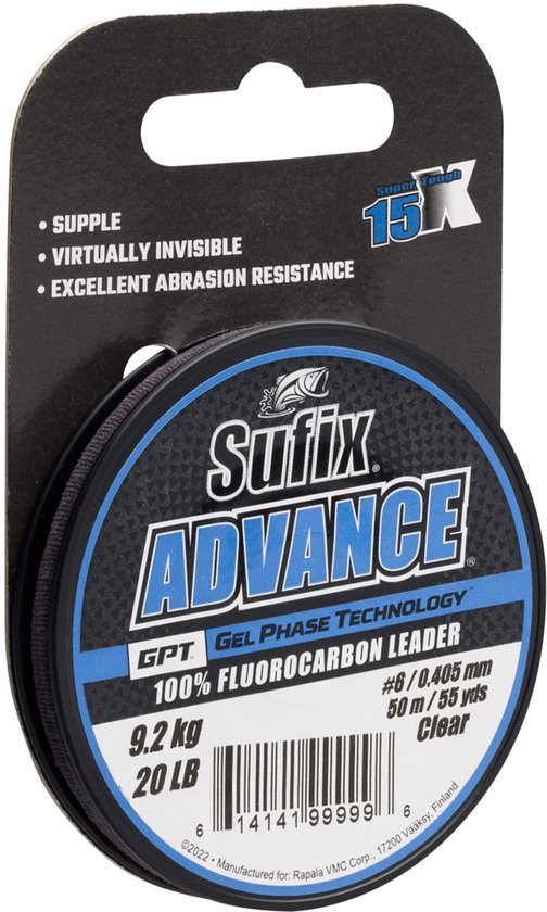 Sufix Advance Fluorocarbon | 50m 0.205mm Clear van Merkloos