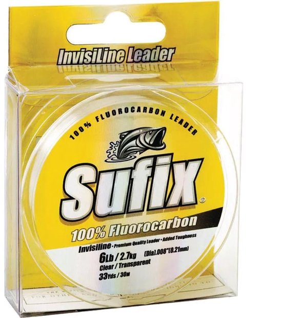 Sufix Invisiline Clear Socket Fluorocarbon | 50m 0.62mm / 23.2kg Clear van Merkloos