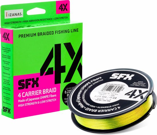 Sufix SFX 4X | Hot Yellow | 270m Hot Yellow 0.104mm van Sufix