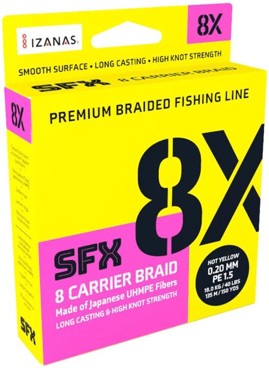 Sufix SFX 8x Braid Vislijn 0,128mm 135m Felgeel