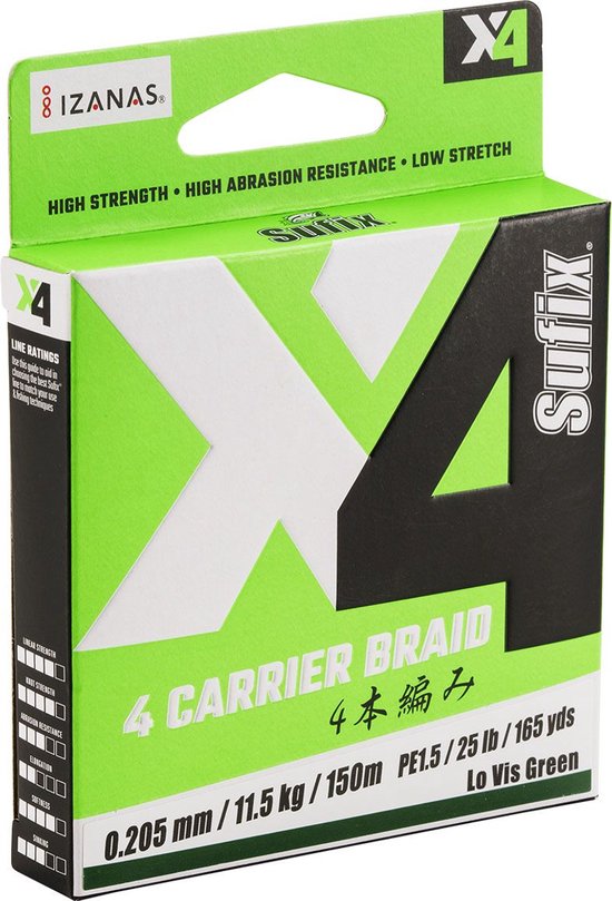 Sufix X4 Braid 0.128mm van Merkloos