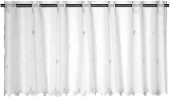 Sun Valley 00 Bistrogordijn wit transparant 48x138 cm vitrage kort gordijn voor woonkamer slaapkamer hal keuken keukenvenster privacy zonwering 195052