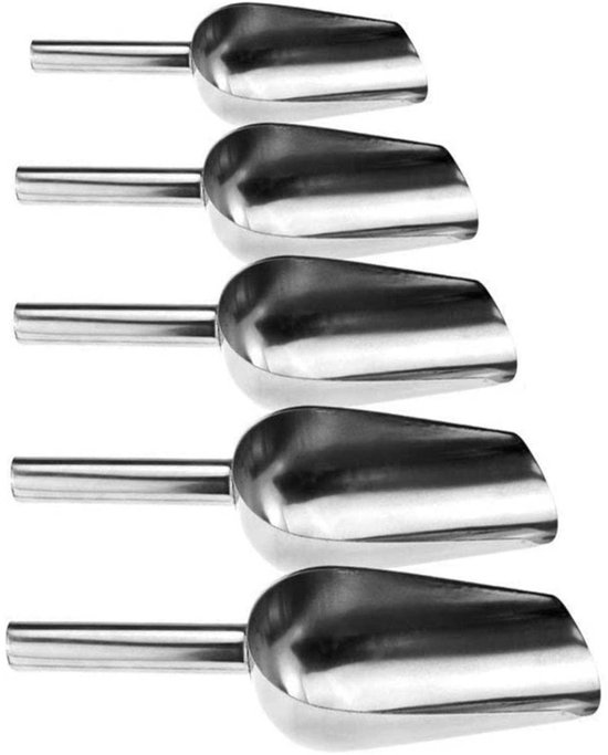 Sweet Scoops and Pliers Set, Stainless Steel Scoops with Handle 5pcs Sweet Scoops and 5pcs Ice Cream Pliers for Buffet, Parties, Candy Bar, Wedding and more.(5*Sweet Scoops) van HOT BERTAA