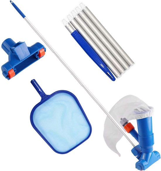 Swimming Pool Vacuum Cleaner - Portable Skimmer with 5 Piece Rod for Pool Floor Cleaning - Remove Leaves and Debris van Intex