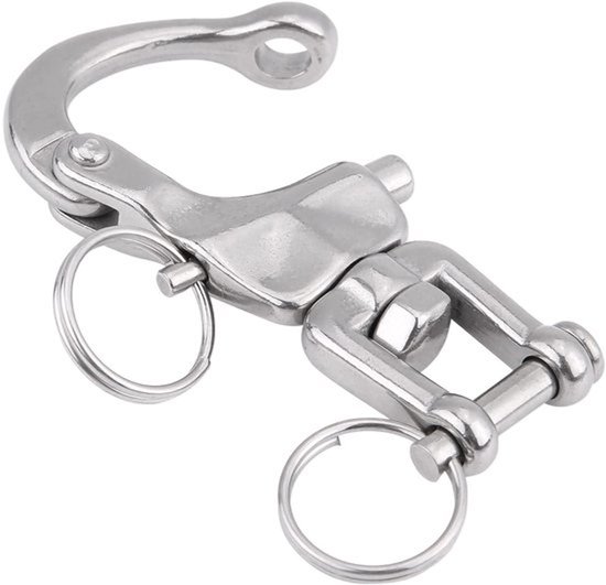Swivel Snap Shackle 316 roestvrij staal Stijlvolle metalen gespen Release Swivel Jaw Snap voor zeilboot Spinnaker Halyard(128mm) Boot/jacht serie, Reserveonderdelen voor boten, jachten