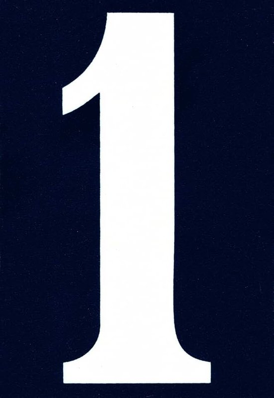 Symbol NA01 huisnummerplaat, PVC, klevend, 110 x 40 mm, cijfer 1