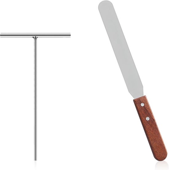 T-vormige deegverdeler voor pannenkoeken en spatels, roestvrij staal, voor het maken van pannenkoeken, cake, desserts