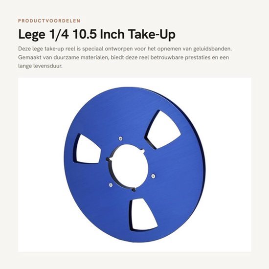 Take-up Reel Duurzaam - 10,5 Inch - Aluminium Legering - 3-Holes Design - Universele Opening - Betrouwbare Prestaties - Bandrol