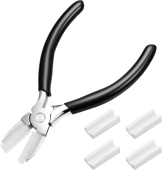 Tang, Backentang, Platte Tang, Nylon Tang voor het Maken van Sieraden, Antislip Nylon Bektang met Rubberen Handgreep voor Kralenwerk, Buigen, Vormen en Ander Handwerk, Koolstofstaal