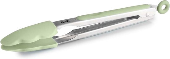 Tang met siliconen punt, 23 cm, roestvrij staal, willekeurige kleur