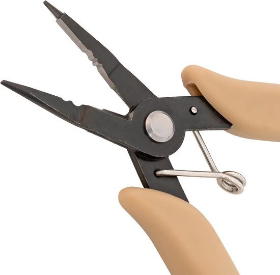 Tang - multifunctioneel gereedschap voor het maken van sieraden, 12,5 cm, met ronde neus, kettingneus, krimper en flexibele draadsnijder