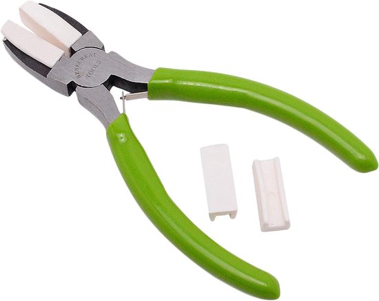 Tang platte neus tang met zelfklevende kaken voor doe-het-zelf sieraden maken hobby projecten, groen