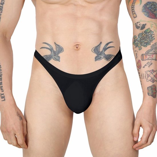 Tanga Sexy String voor heren, ademend, jockstrap, stretch, onderbroek, lingerie, T-back, ijszijde, slips, lage taille, clubwear, party, Valentijnsdag, zwart en rood